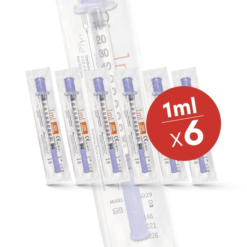 6 x FMS Micro Syringes (32G / 1ml / 8mm)